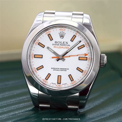 vendo rolex milgauss bianco|pre owned rolex milgauss.